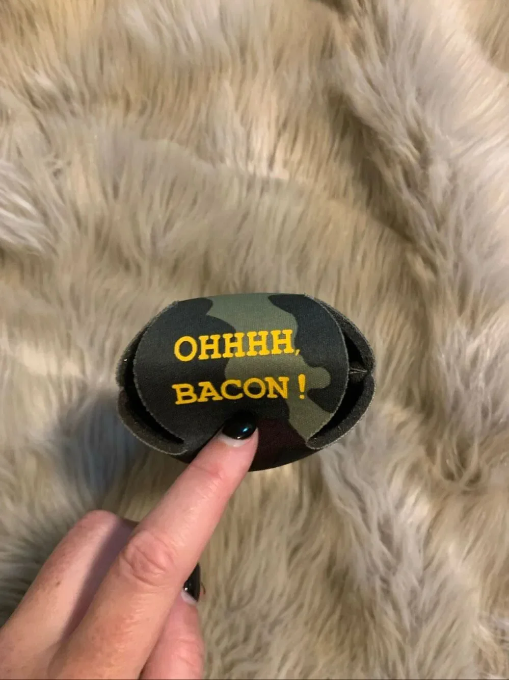 Blue Ribbon Bacon Festival Coors Banquet Camo Koozie